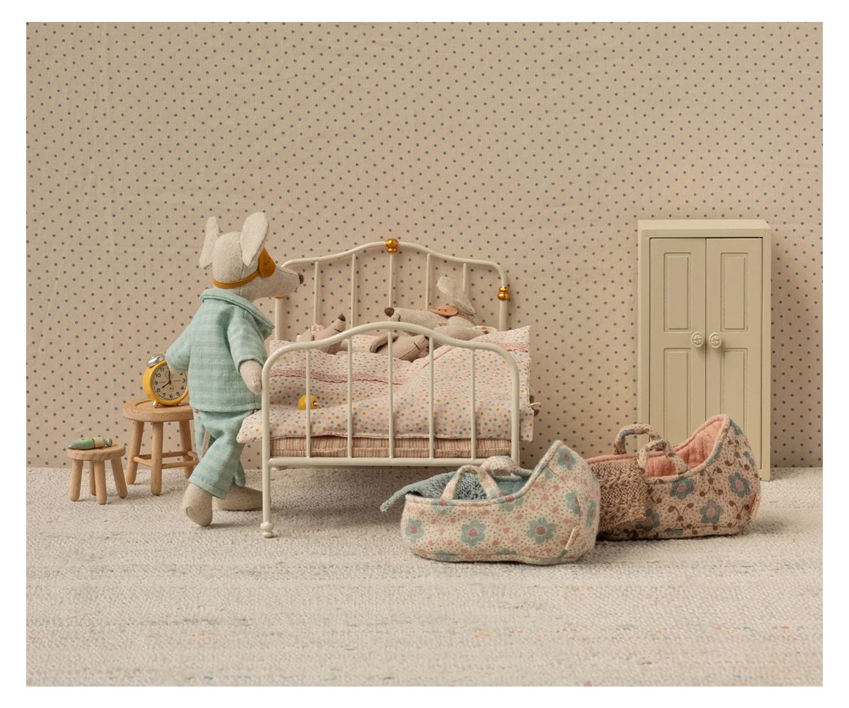 Lit Vintage pour Souris Off White Dots