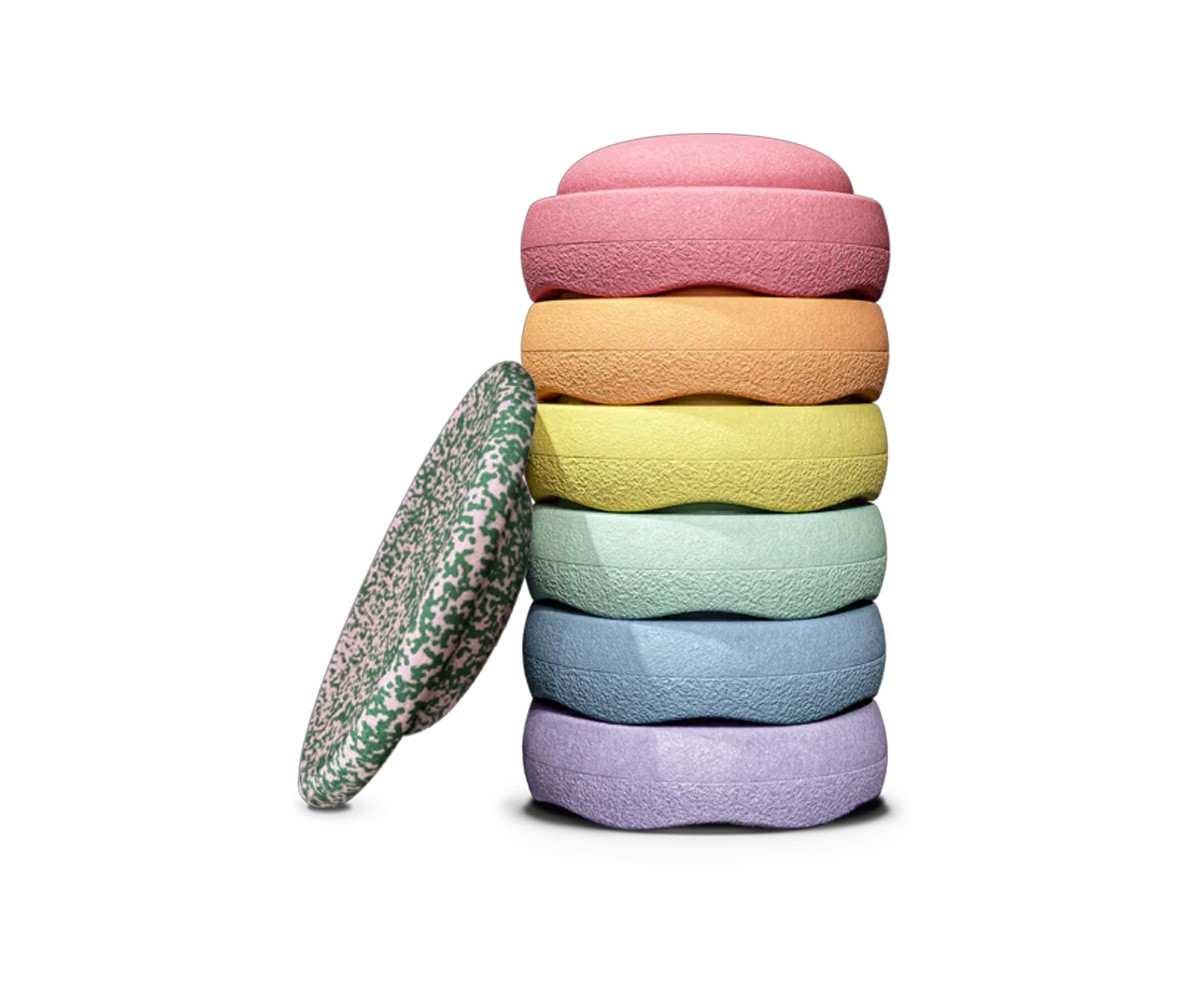 Stapelstein Set Rubor Special Rainbow Pastel 6 + 1 Board