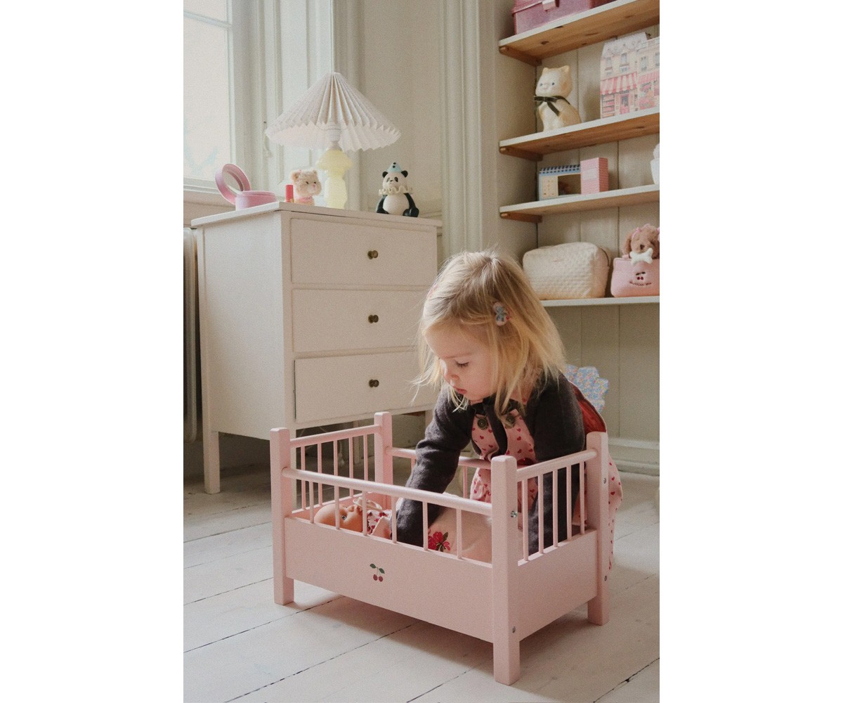 Cama de Madera para Muñecos Pink