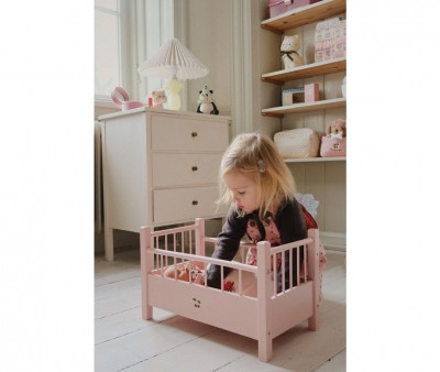 Cama de Madera para Muñecos Pink