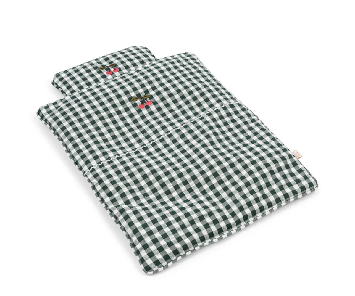 Parure de Lit pour Poupées Green Check