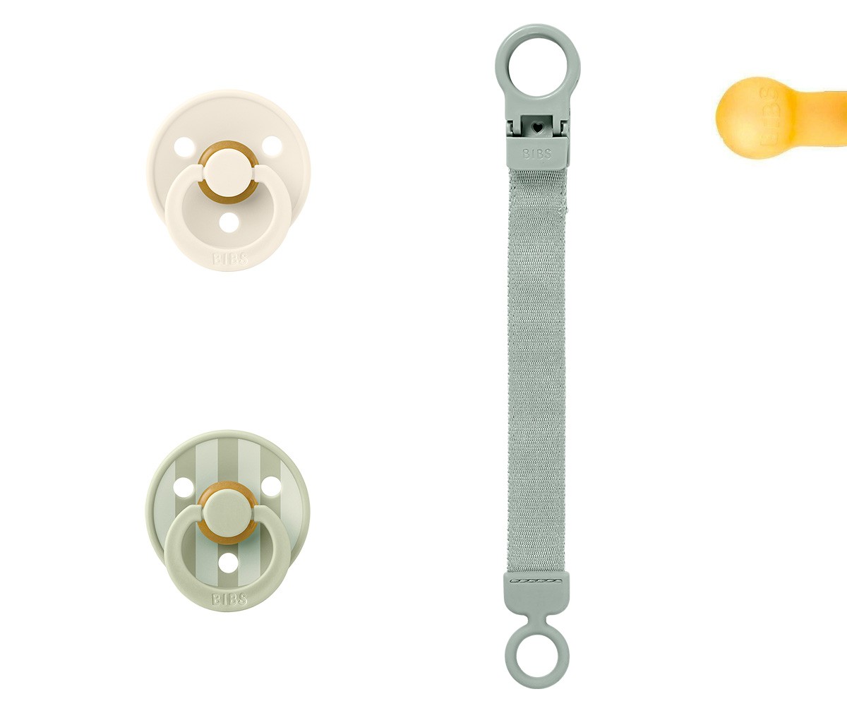 Conjunto de chupeta e clipe Sage BIBS Colour para presente