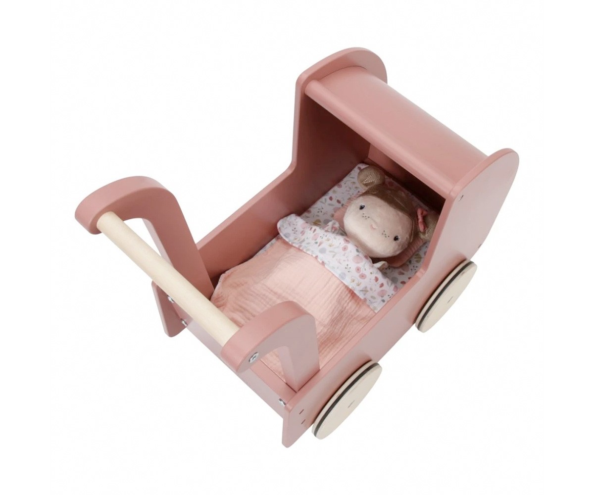 Carrito de Madera con Muñeca Blandita