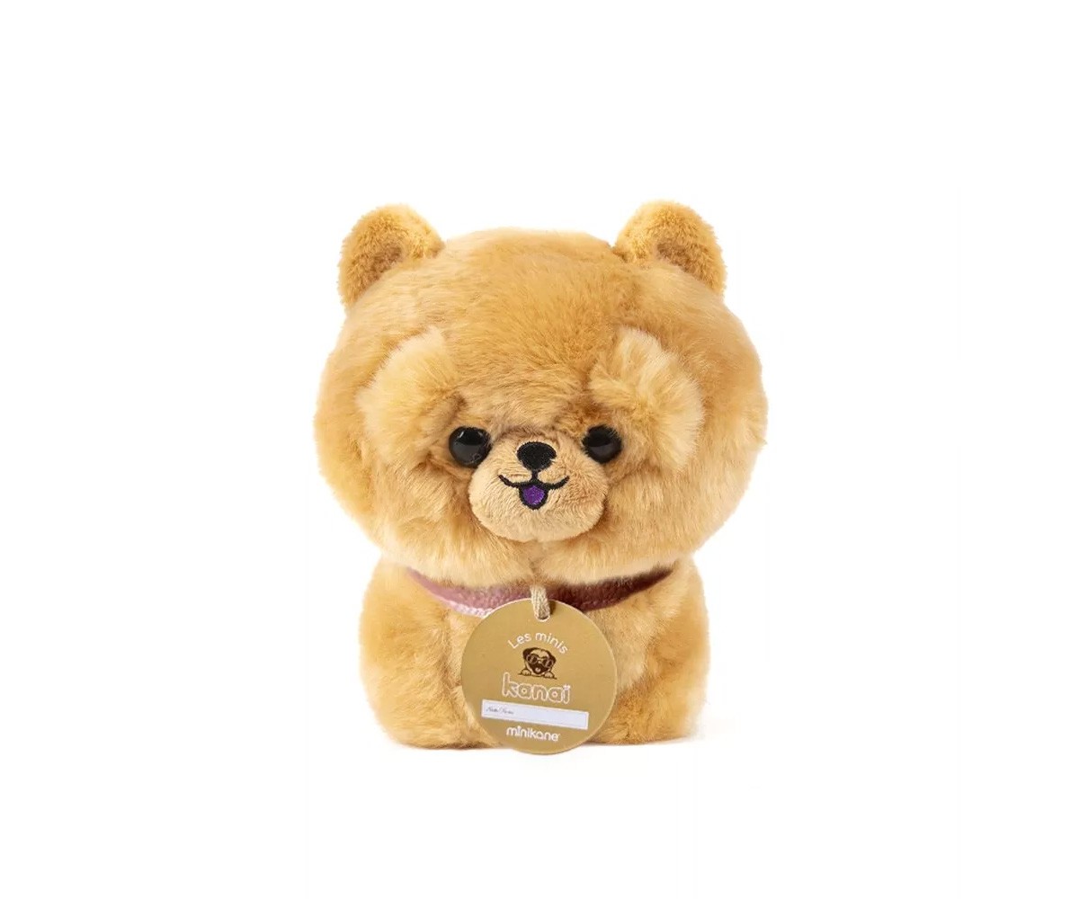 Les Minis Kanaï Cão de Peluche Loki com Coleira e Cestinho de Pele Sintética