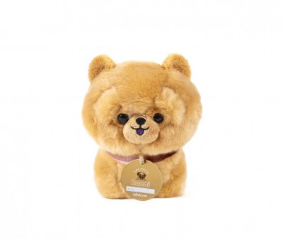 Cane in Peluche Les Minis Kanaï Loki con Collare e Cestino in Ecopelle