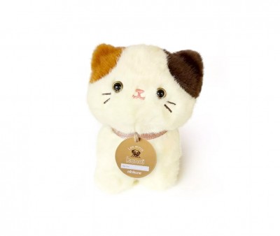 Les Minis Kanaï Gato de Peluche Kimi con Collar y Cesta de Piel Sintética
