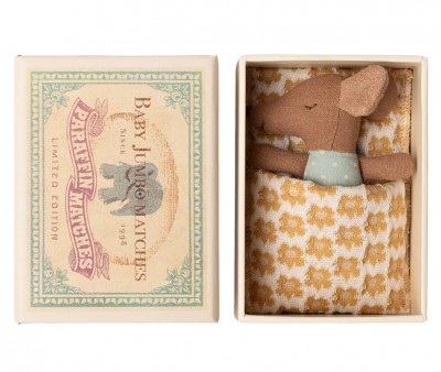 Topino Sveglio/Addormentato Baby Mouse Box Azzurro Flowers