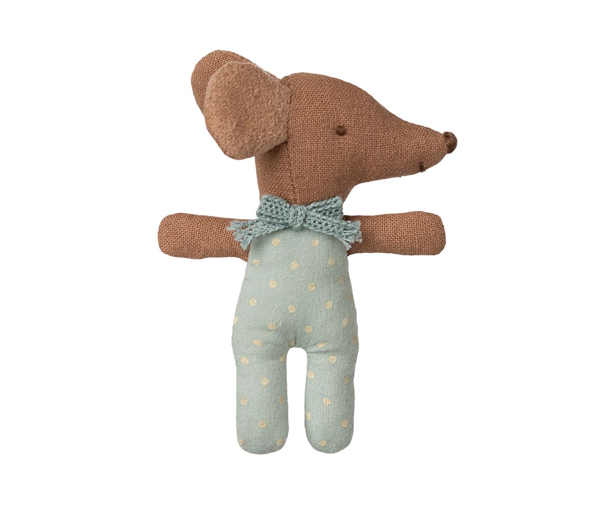 Mouse Beb? Dormido/Desperto na Caixa de F?sforos Azul Flowers