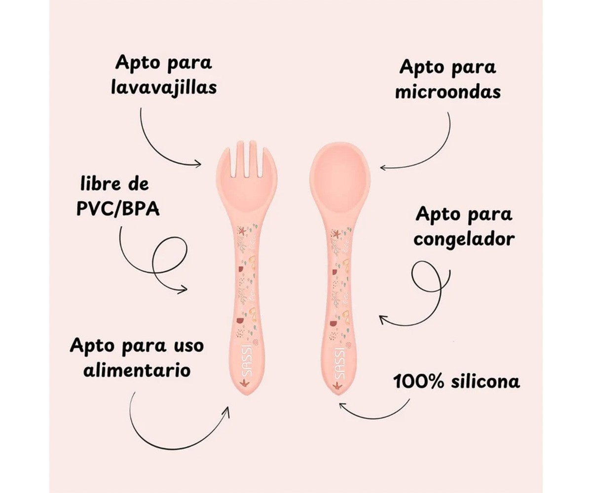 Set de Cuchara y Tenedor de Silicona Pulpo