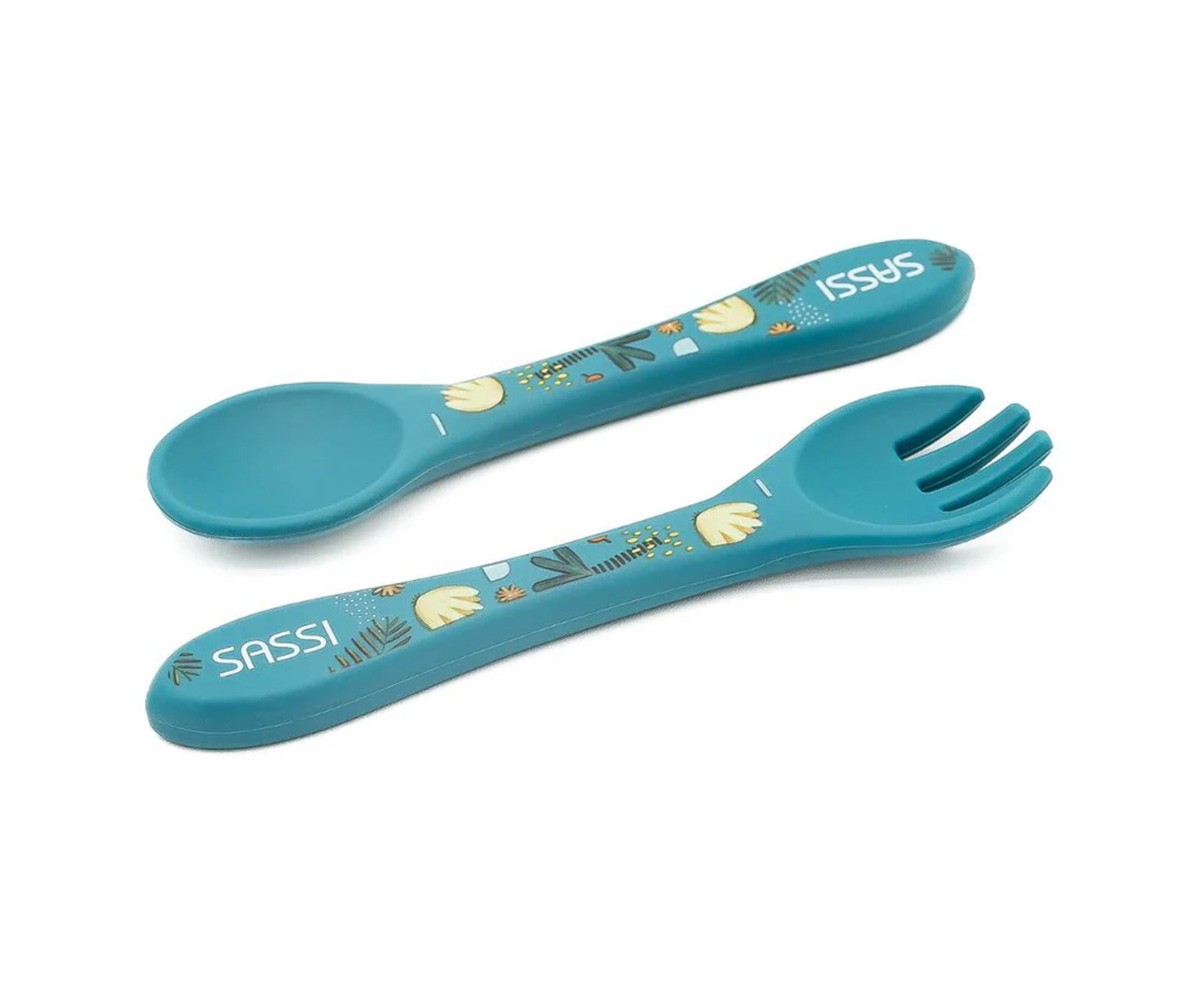 Set de Cuchara y Tenedor de Silicona Elefante