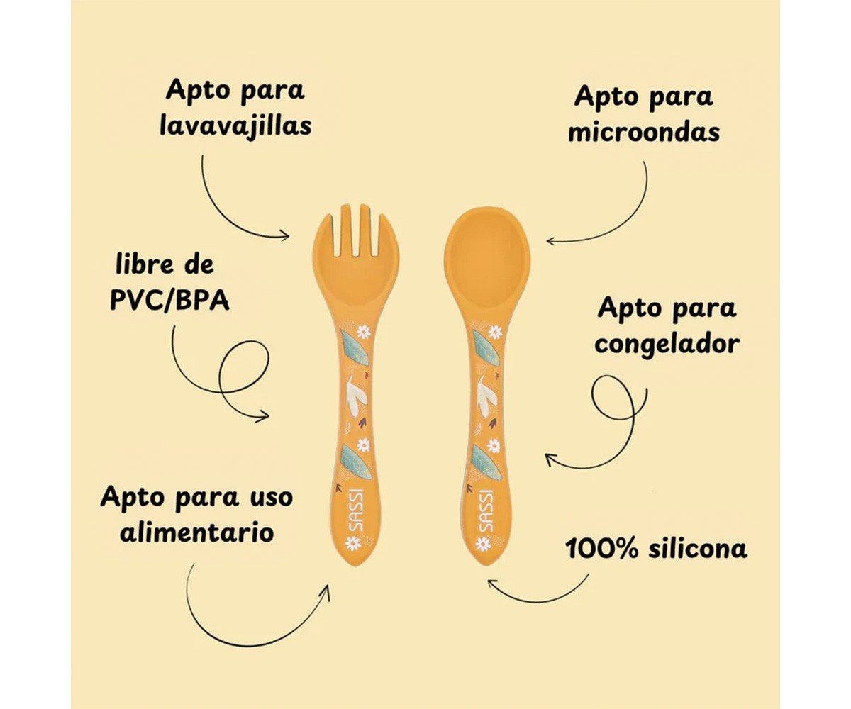 Set de Cuchara y Tenedor de Silicona León