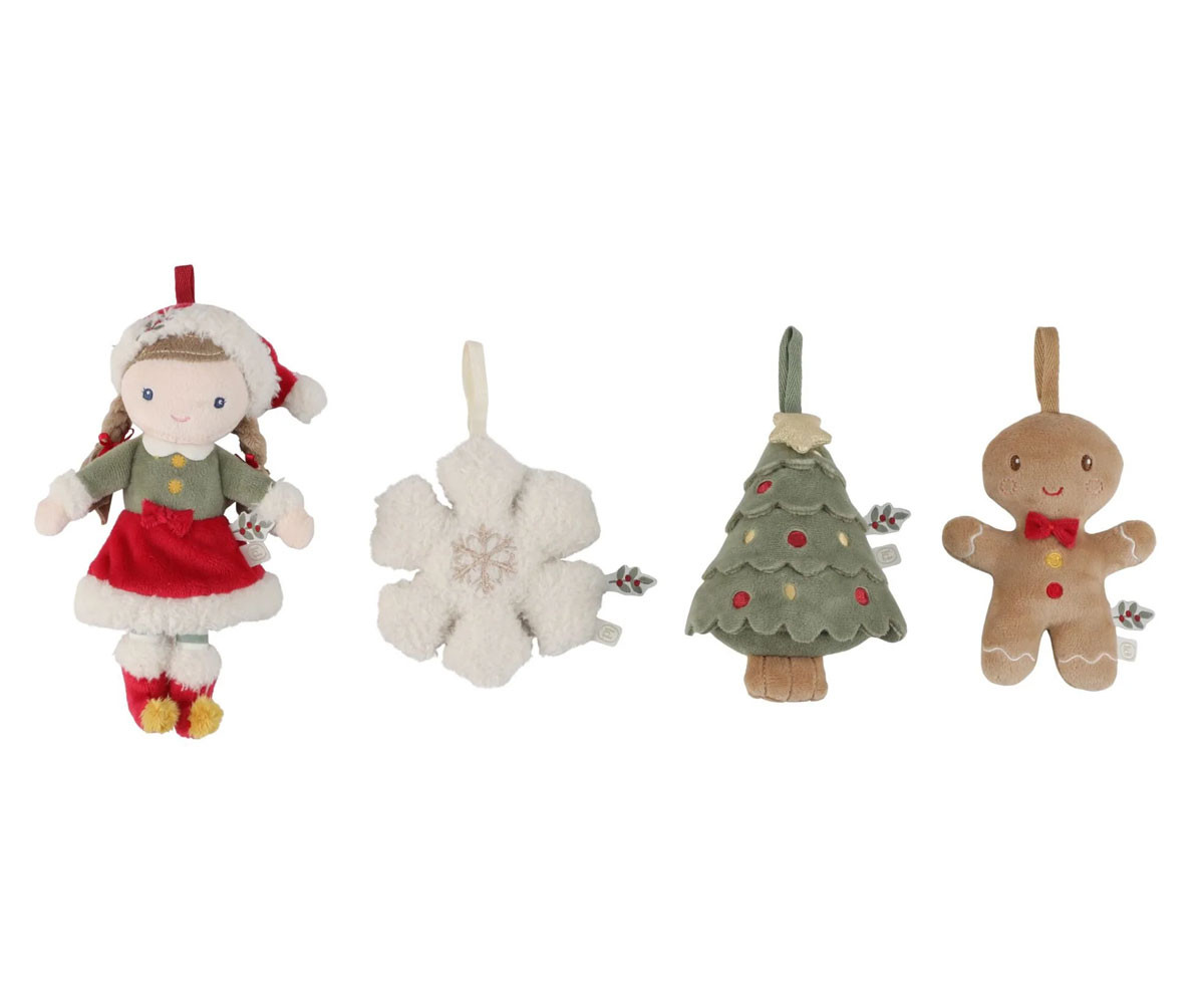 Set 4 Adornos de Navidad Rosa