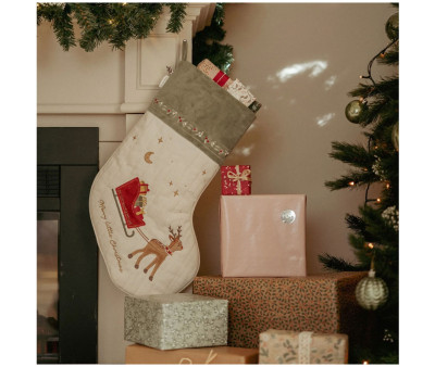 Calcetín Navideño Grande Trineo Personalizable