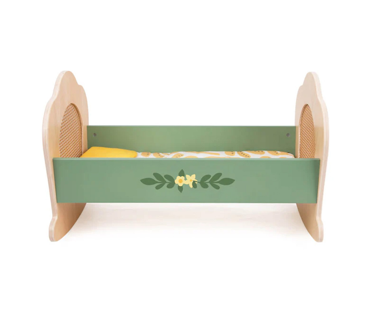 Berço Rocker Verde Vintage para bonecas