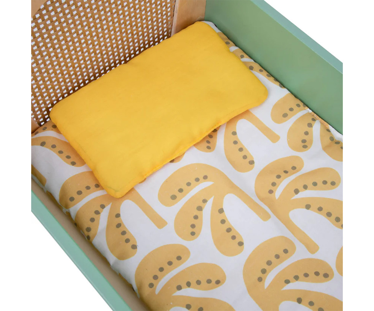 Berço Rocker Verde Vintage para bonecas