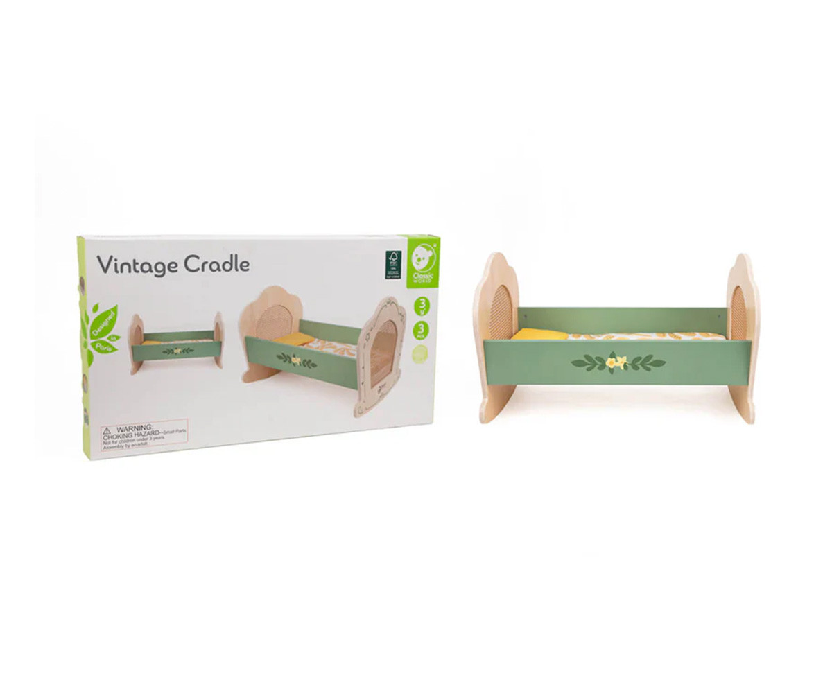 Berço Rocker Verde Vintage para bonecas