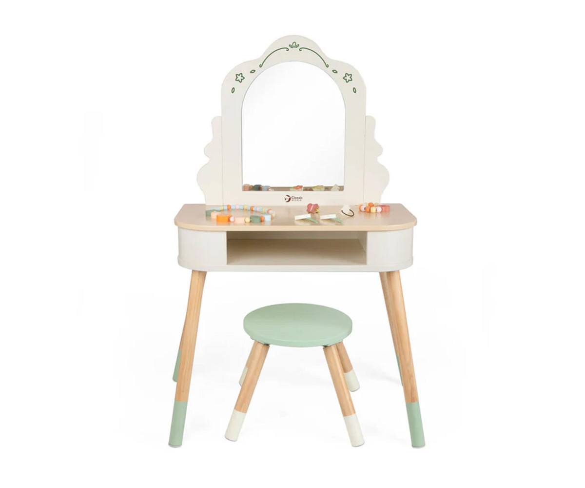 Tocador con Espejo y Taburete