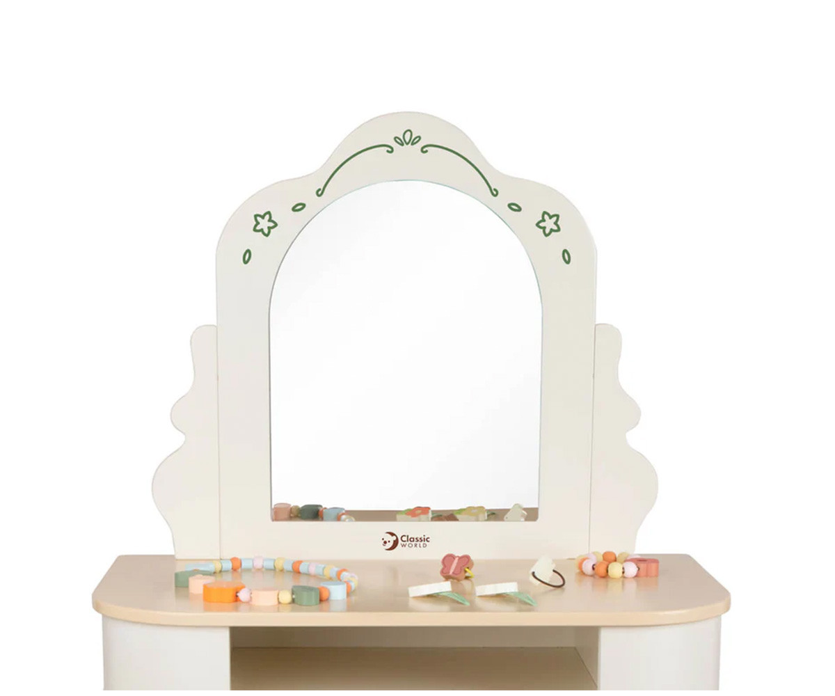 Tocador con Espejo y Taburete