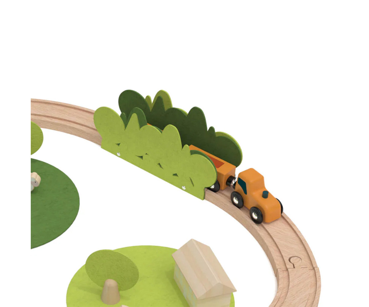 Conjunto de Trenes de Madera Naturaleza