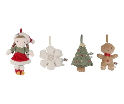 Set 4 Adornos de Navidad Rosa