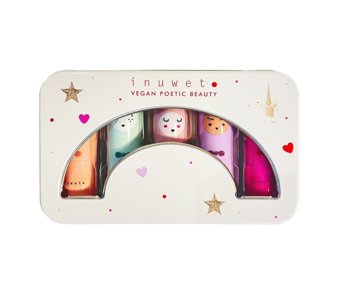 Box Regalo in Metallo 5 Balsamo Labbra Inuwet