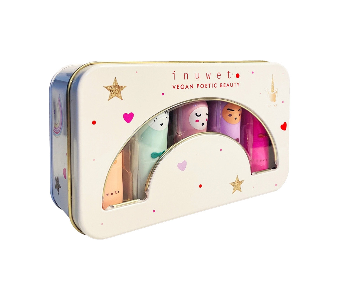 Box Regalo in Metallo 5 Balsamo Labbra Inuwet