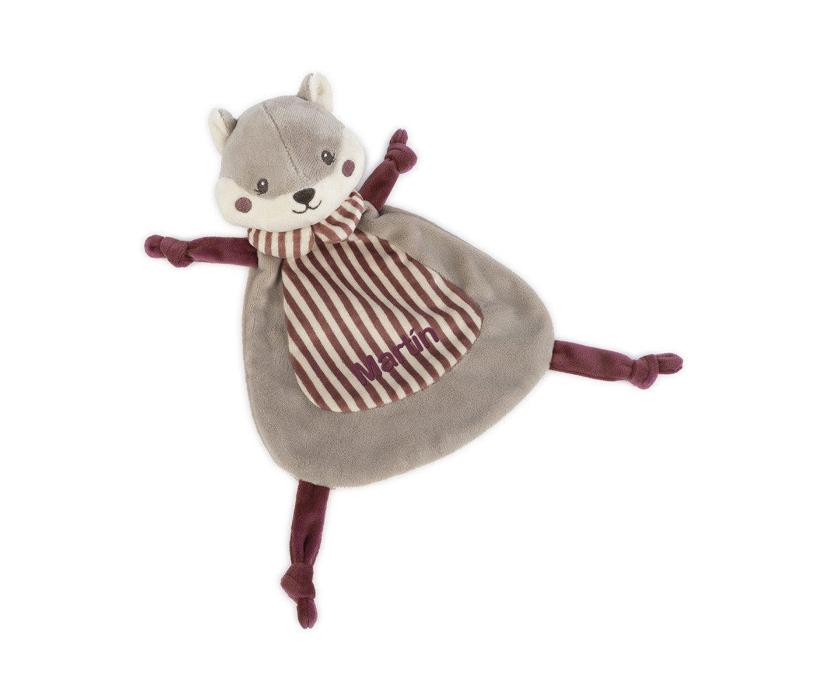 Doudou Ardilla Cherry Rayas Personalizable