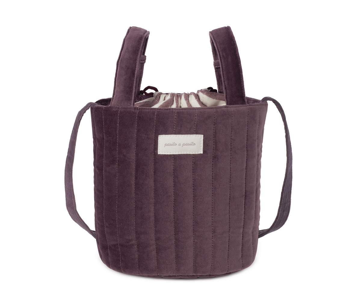 Bolsa Bucket Cherry Velvet