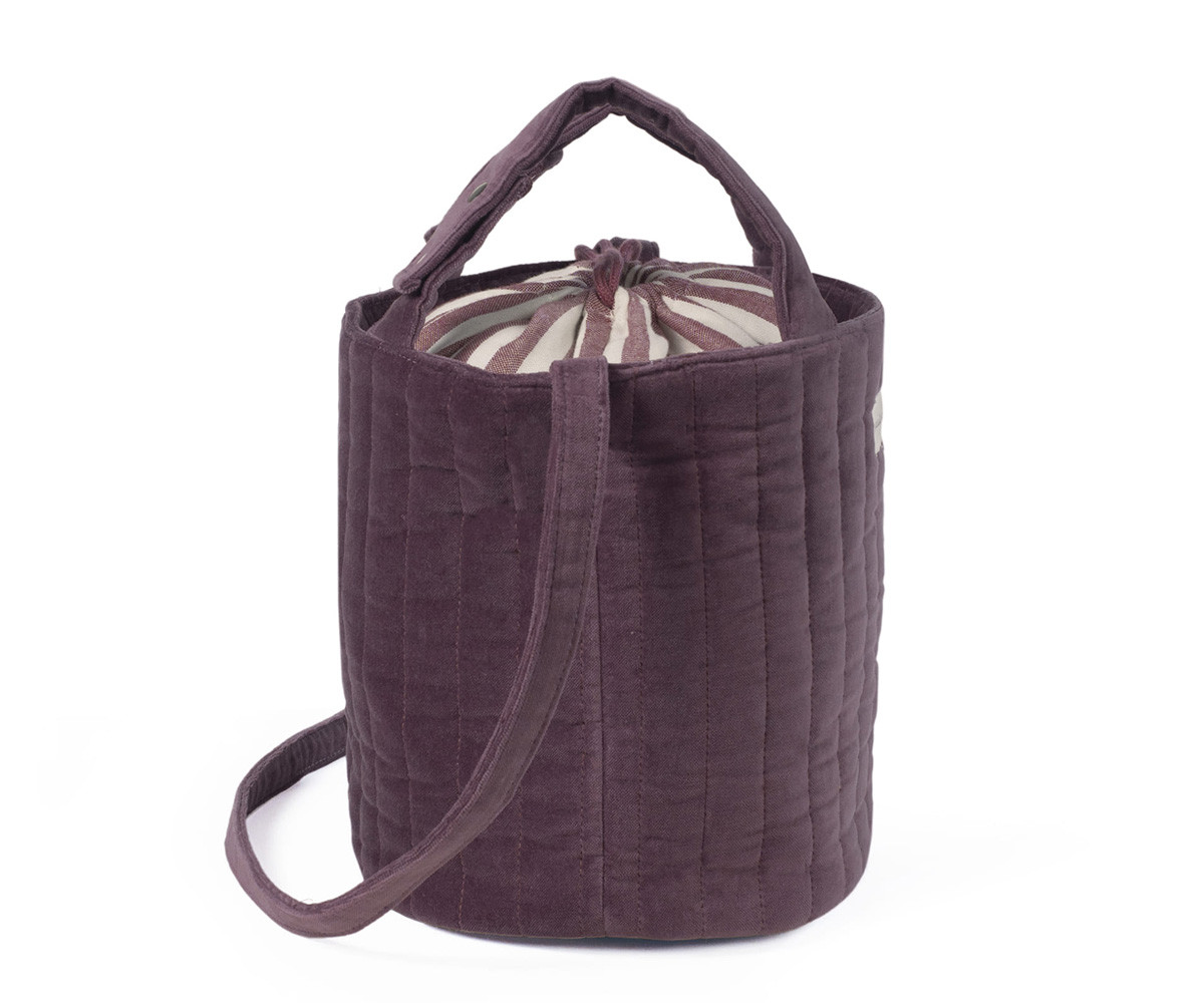 Bolsa Bucket Cherry Velvet