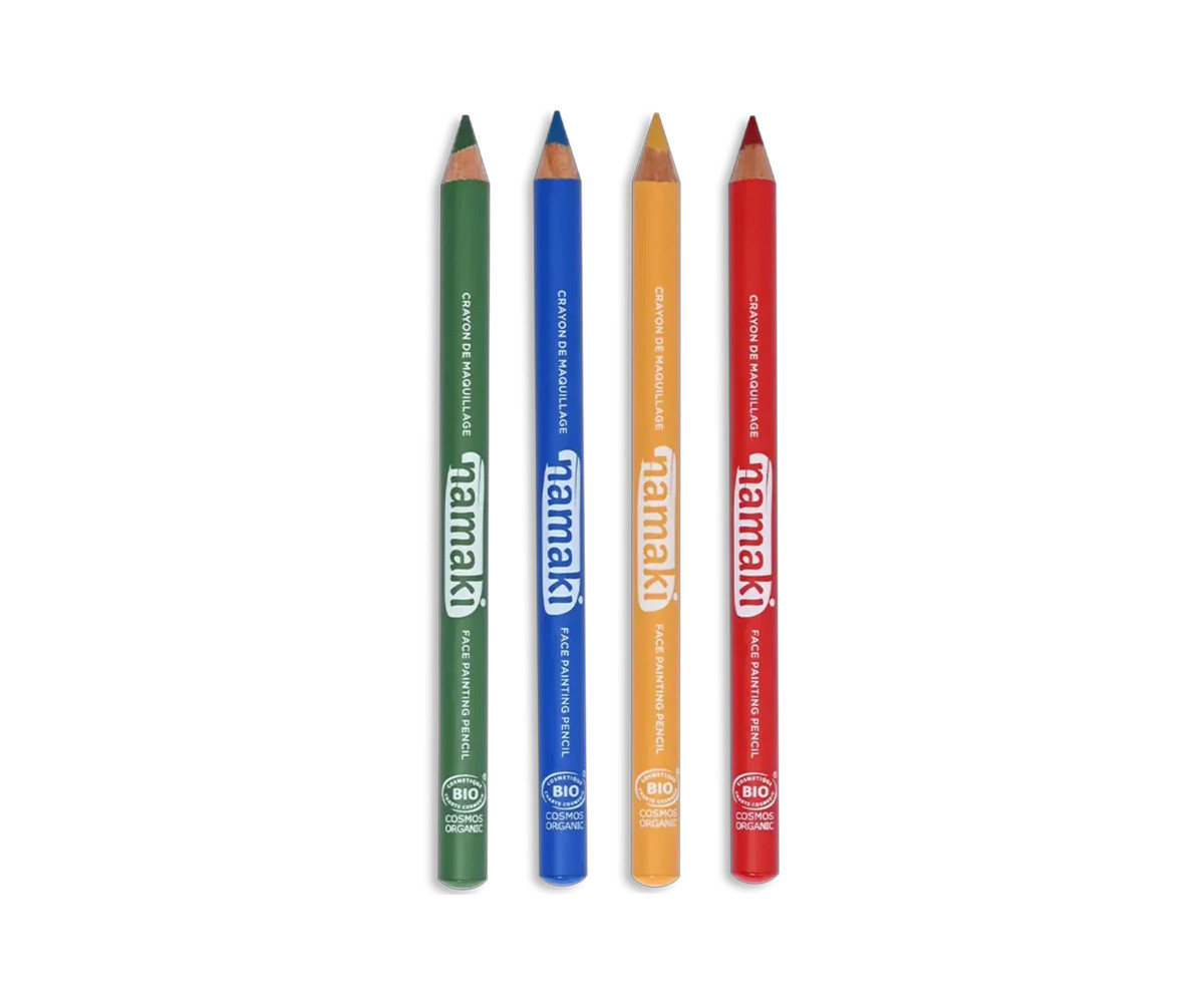 4 Matite Fini Trucco Namaki Rosso-Giallo-Verde-Azzurro