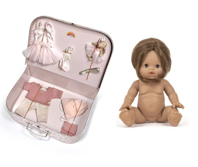 Valigetta Vintage Rosa Ballerina Star con Bambola Gordis Leopoldina 