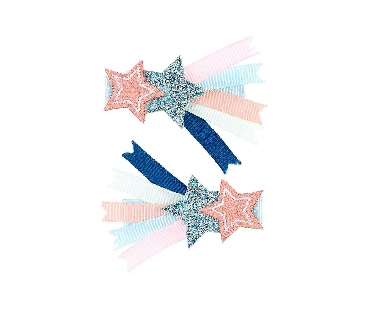 2 Pinzas para Pelo Britt Estrella Rosa