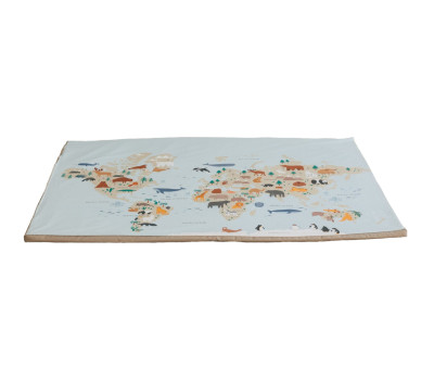 Manta Atividade Gatear  Estampado Mapa Mundi