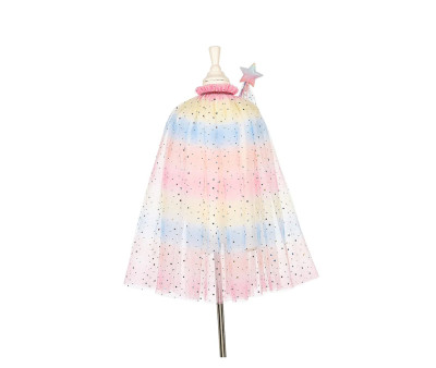 Disfraz Capa Unicornio con Tiara y Varita Mágica