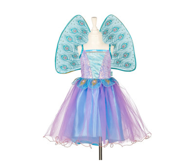 Disfraz Hada Tamara con Alas de Plumas de Pavo Real 3-4 años