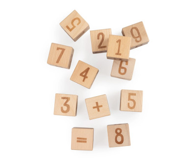 12 Cubi in Legno Numeri Wooden