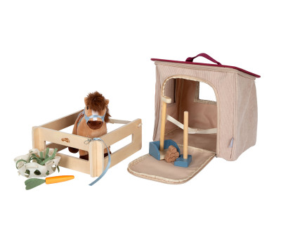 Establo y Caballo con Bolsa de Transporte y Set de Cuidados