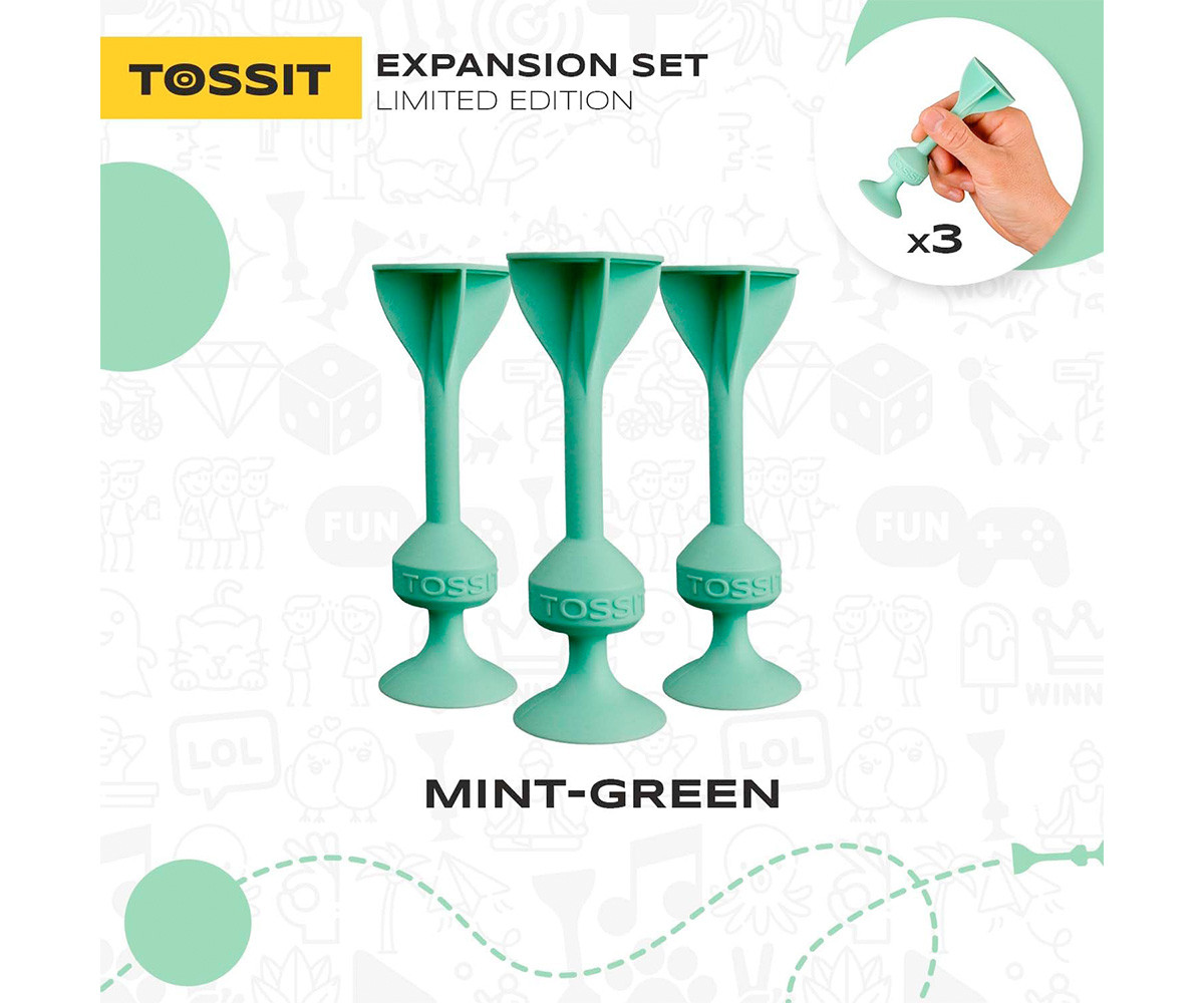 Set de 3 Dardos de Silicona con Ventosa Mint Green