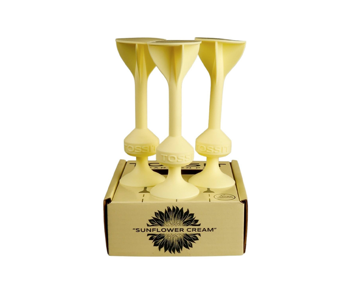 Set 3 Dardi in Silicone con Ventosa Sunflowers Cream