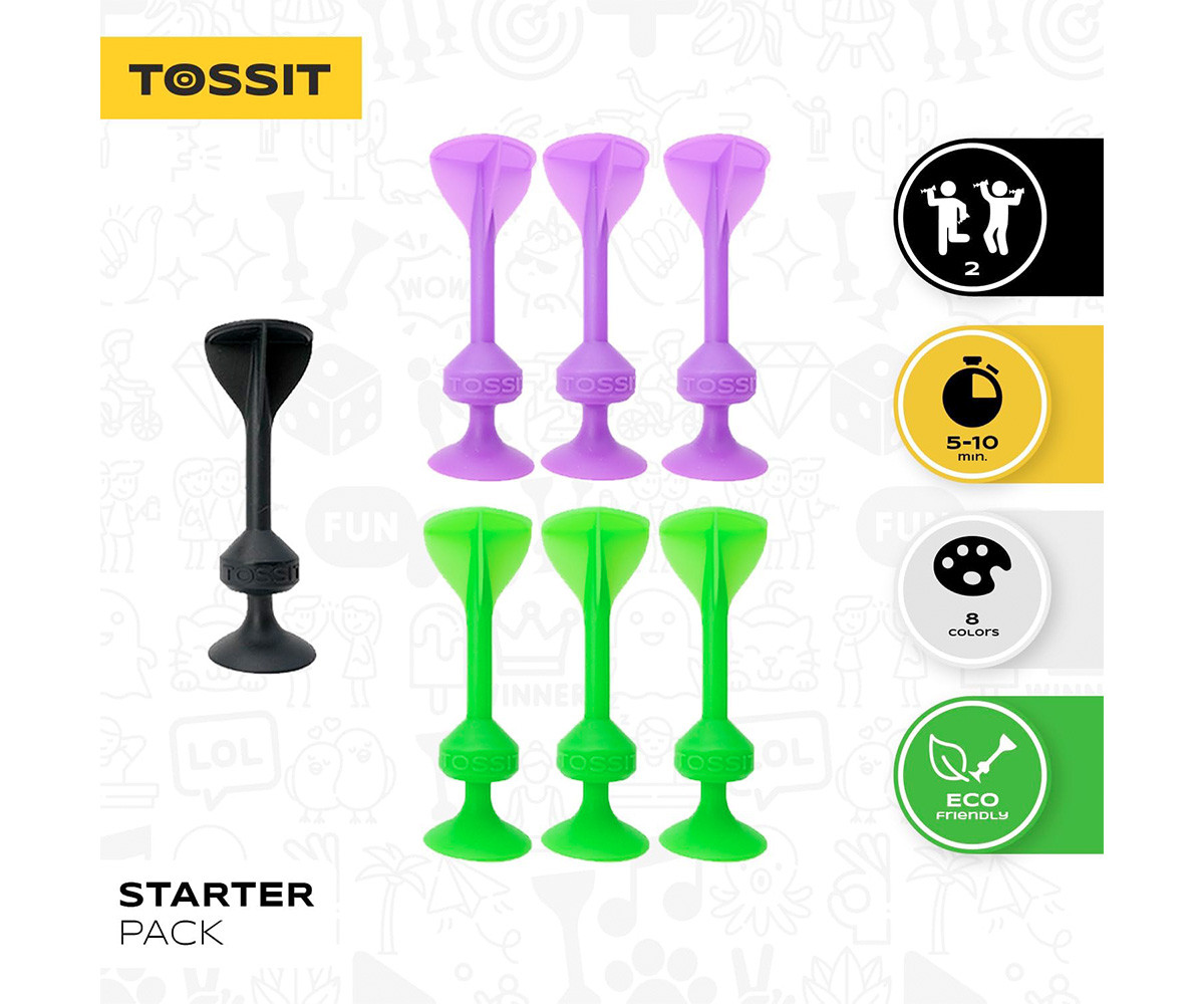 Set Starter de 7 Dardos de Silicona con Ventosa Verde + Morado