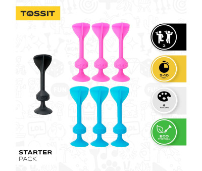 Set Starter de 7 Dardos de Silicona con Ventosa Azul + Rosa