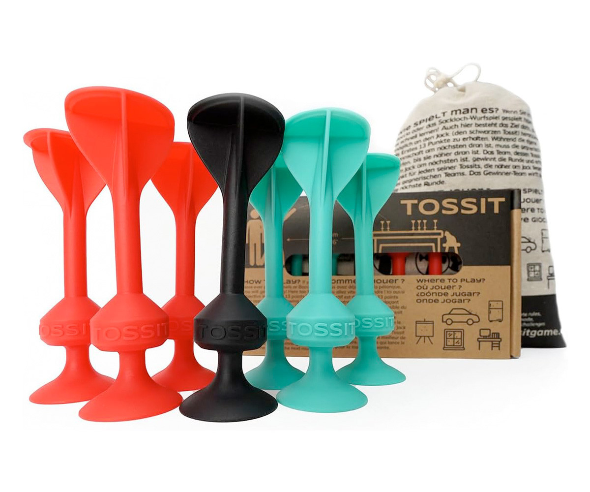 Set Starter de 7 Dardos de Silicona con Ventosa Rojo + Cyan