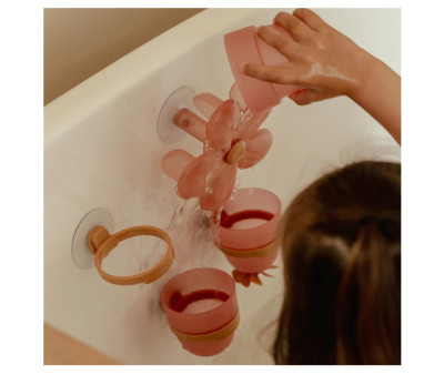 Juego de Baño Tazas y Flor Rosa