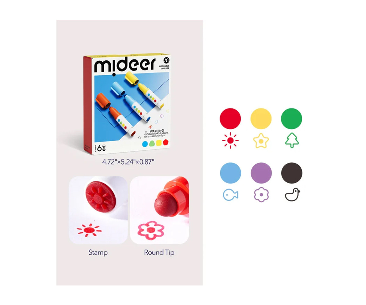 6 Marcadores Lavables