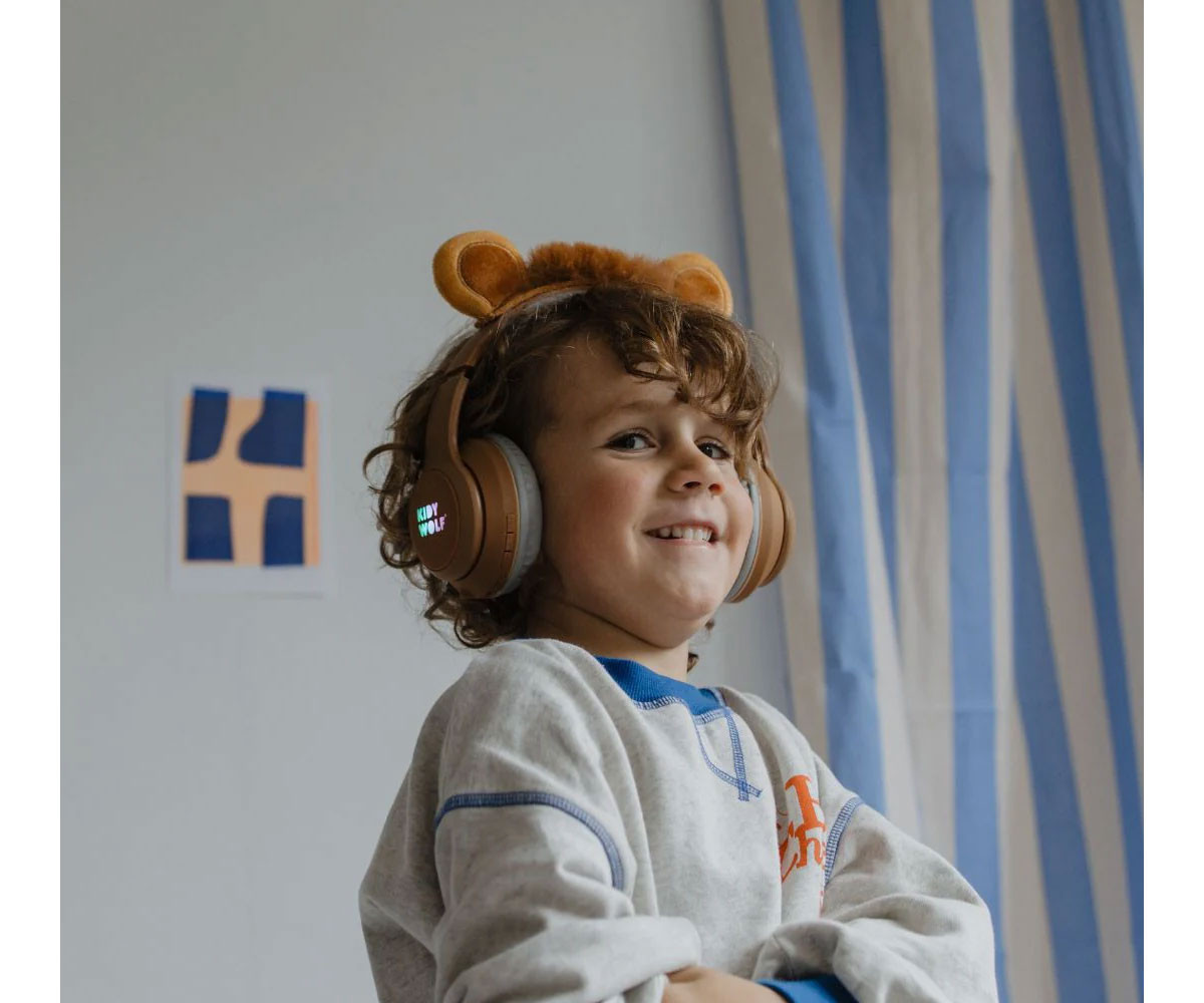 Auriculares KidyEars Infantiles con Orejas de Animal León