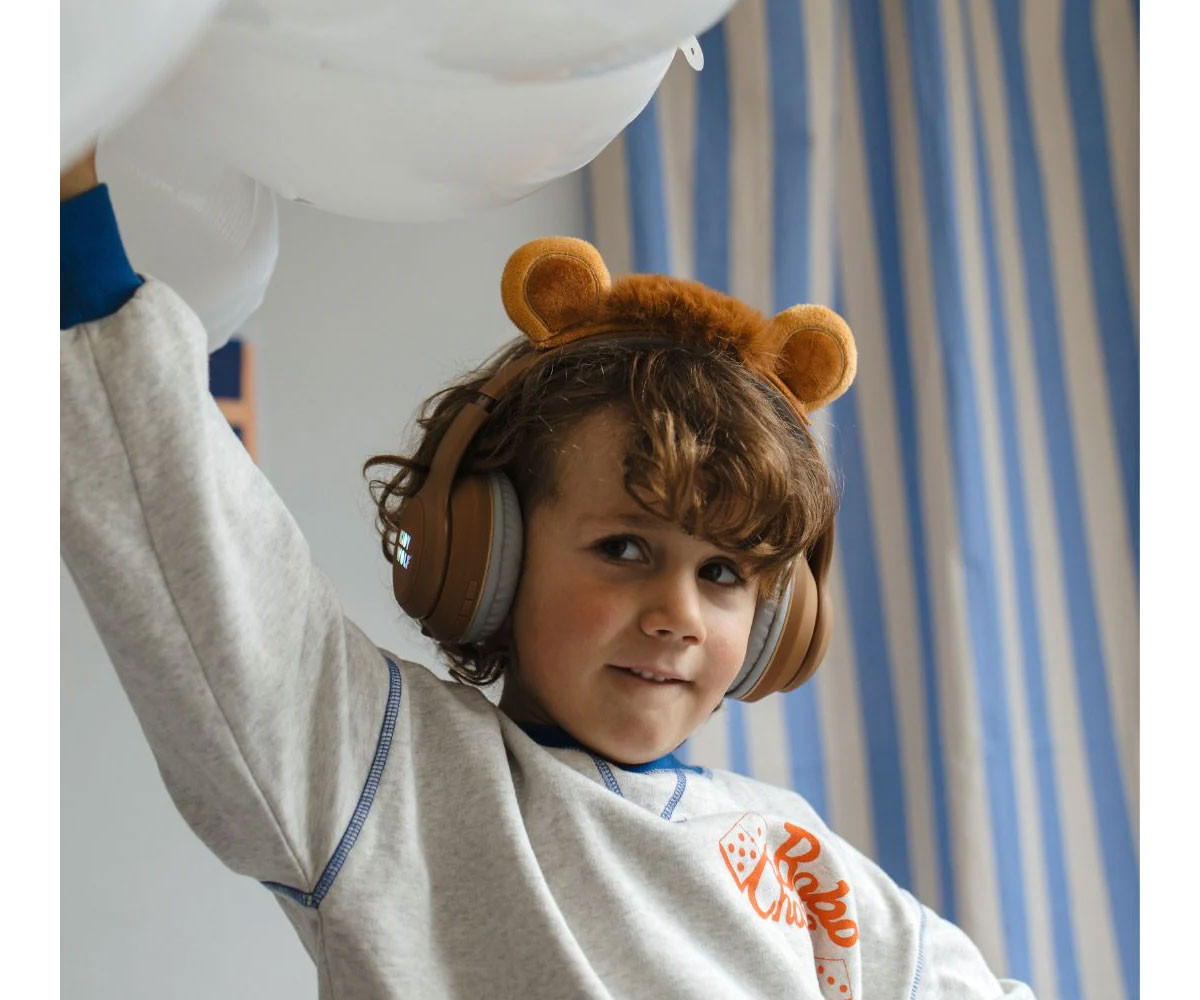 Auriculares KidyEars Infantiles con Orejas de Animal León