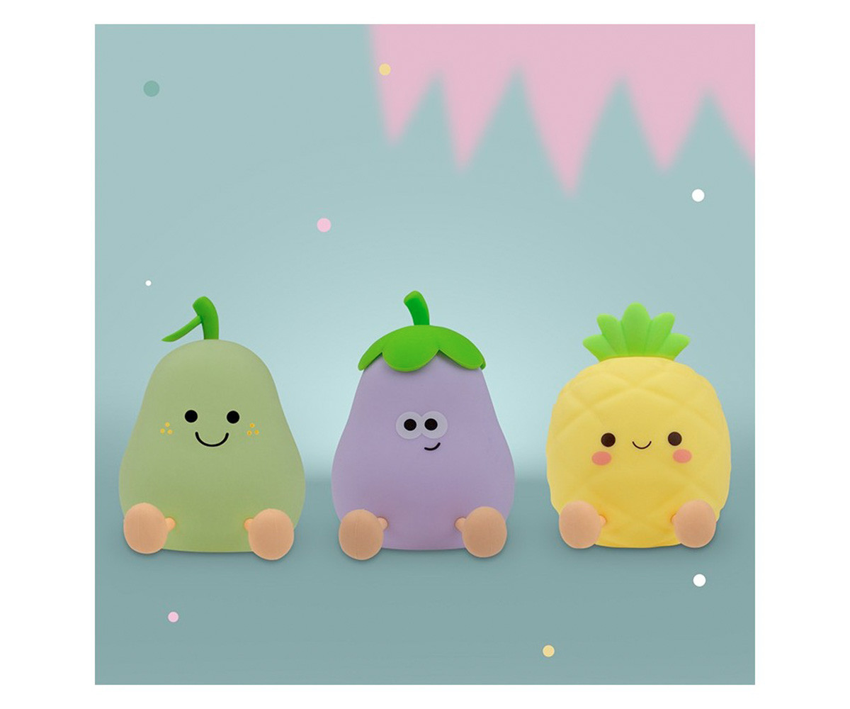 3 Luci Notturne LED RGB Frutta