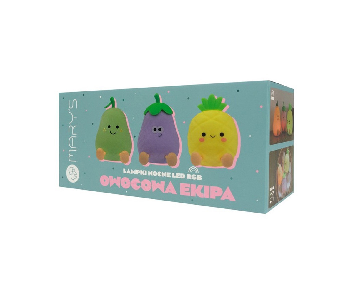 3 Luci Notturne LED RGB Frutta