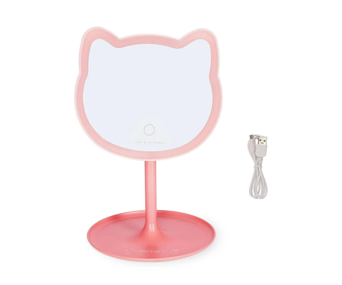 Espejo de Maquillaje con Luz Kitty