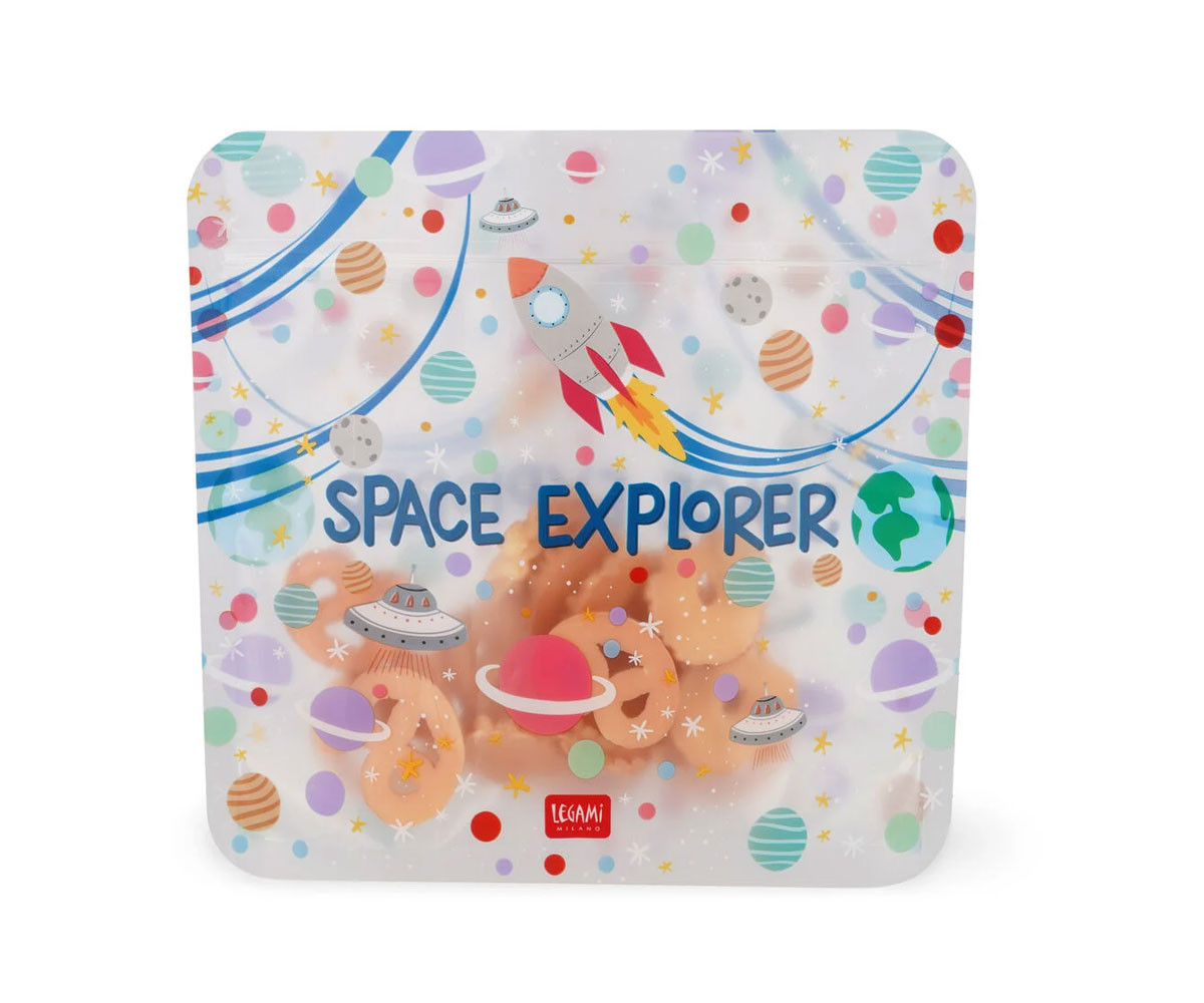 3 Buste Snack Riutilizzabili Space